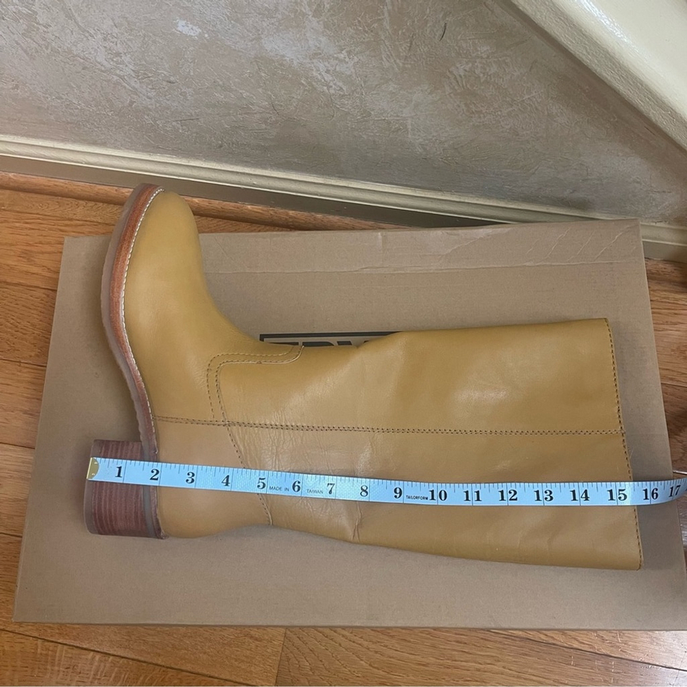 FRYE Banana boots Camryn Tall Pull on Leather Yellow Western Dark Academia Sz 9 - Picture 14 of 16